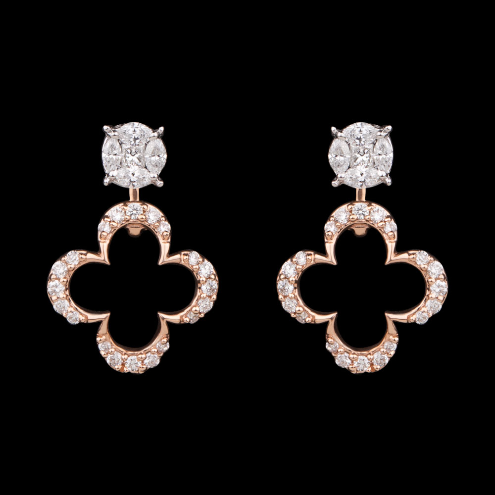 14K Two Tone (Rose Gold + Yellow Gold) DETACHABLE EARRINGS
