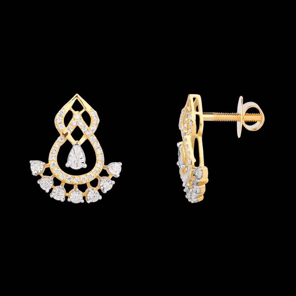 14K Two Tone (Rose Gold + Yellow Gold) P-EARRINGS