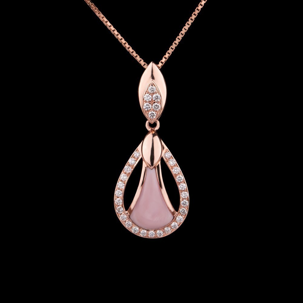 14K Rose Gold MOTHER OF PEARL PENDANTS