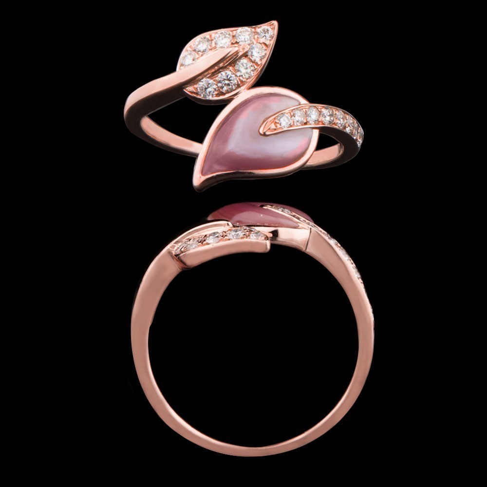 14K Rose Gold MOTHER OF PEARL RINGS