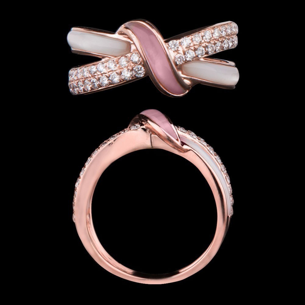 14K Rose Gold MOTHER OF PEARL RINGS
