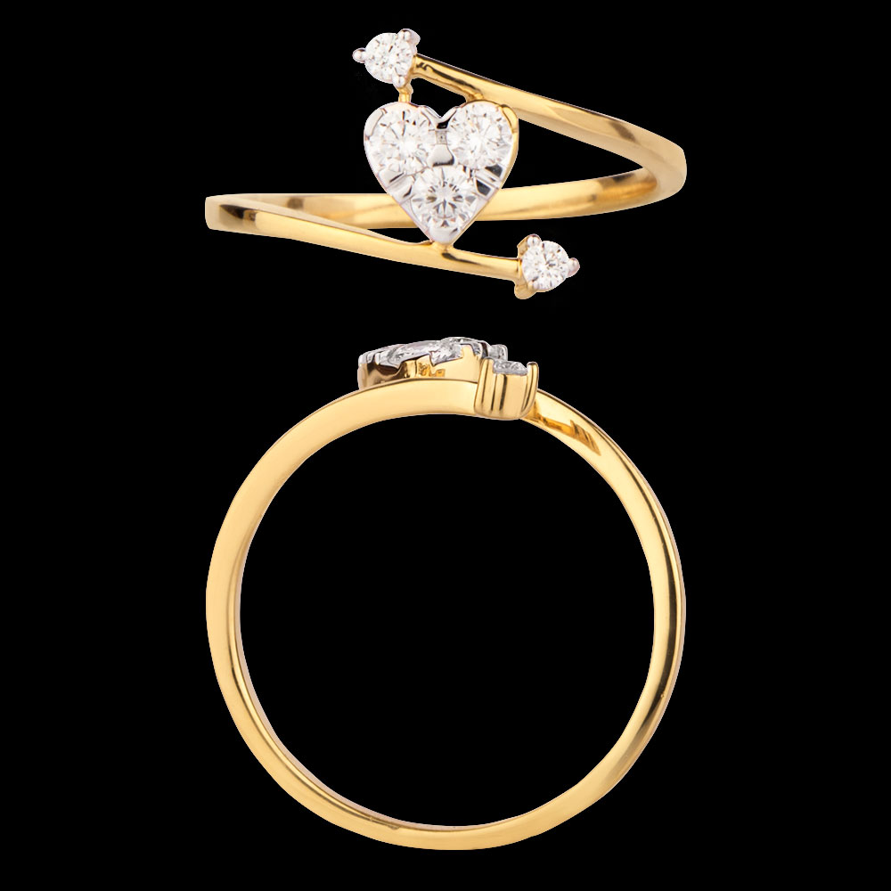 14K Two Tone (Rose Gold + Yellow Gold) HEART RINGS